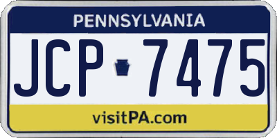 PA license plate JCP7475