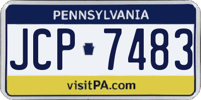 PA license plate JCP7483