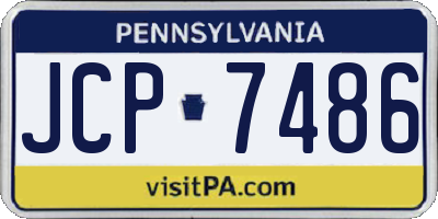 PA license plate JCP7486