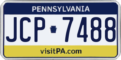 PA license plate JCP7488