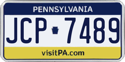 PA license plate JCP7489