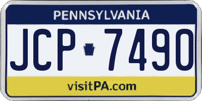 PA license plate JCP7490
