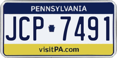 PA license plate JCP7491