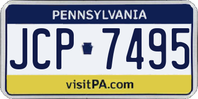 PA license plate JCP7495