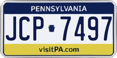 PA license plate JCP7497