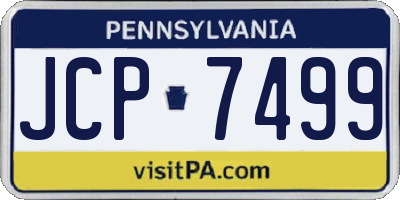 PA license plate JCP7499