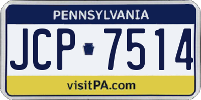 PA license plate JCP7514