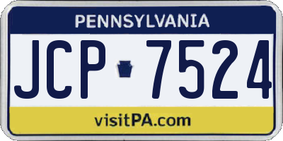 PA license plate JCP7524