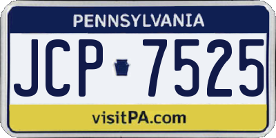 PA license plate JCP7525