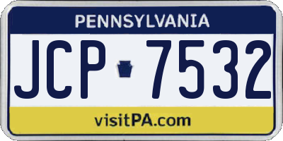 PA license plate JCP7532