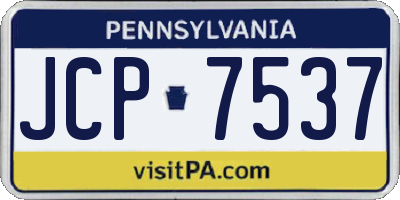 PA license plate JCP7537