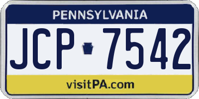 PA license plate JCP7542