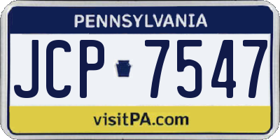 PA license plate JCP7547