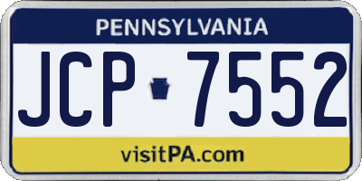 PA license plate JCP7552