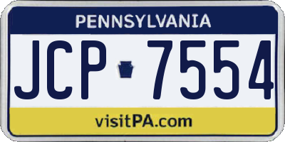 PA license plate JCP7554