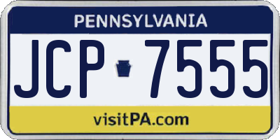 PA license plate JCP7555