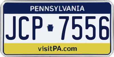 PA license plate JCP7556