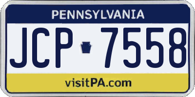 PA license plate JCP7558