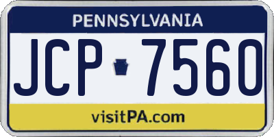 PA license plate JCP7560