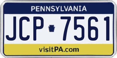 PA license plate JCP7561