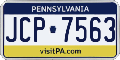 PA license plate JCP7563