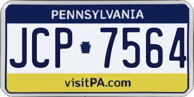 PA license plate JCP7564
