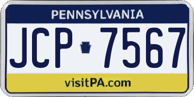 PA license plate JCP7567