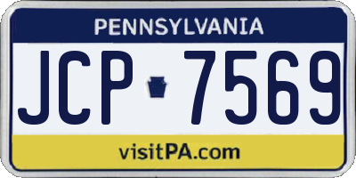 PA license plate JCP7569