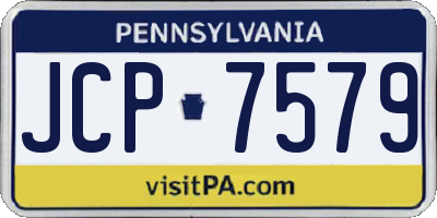 PA license plate JCP7579