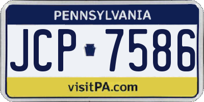 PA license plate JCP7586