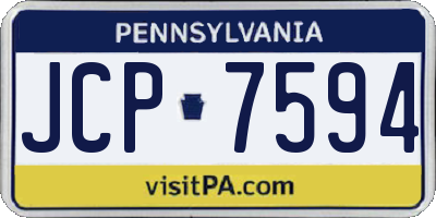 PA license plate JCP7594