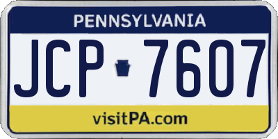 PA license plate JCP7607