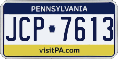 PA license plate JCP7613