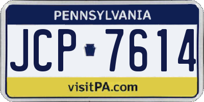 PA license plate JCP7614