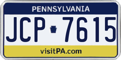 PA license plate JCP7615
