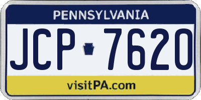 PA license plate JCP7620