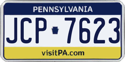 PA license plate JCP7623