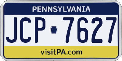 PA license plate JCP7627