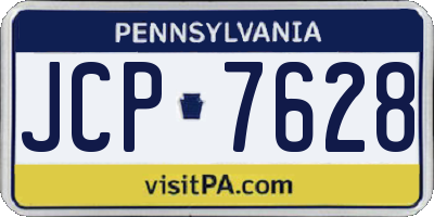 PA license plate JCP7628