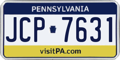 PA license plate JCP7631