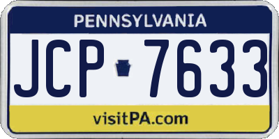 PA license plate JCP7633