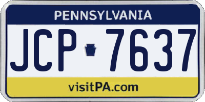 PA license plate JCP7637