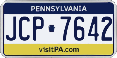 PA license plate JCP7642