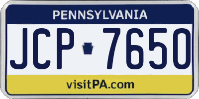 PA license plate JCP7650