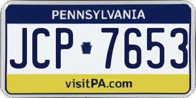 PA license plate JCP7653
