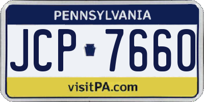 PA license plate JCP7660
