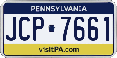 PA license plate JCP7661