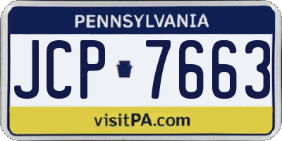 PA license plate JCP7663