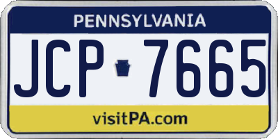 PA license plate JCP7665