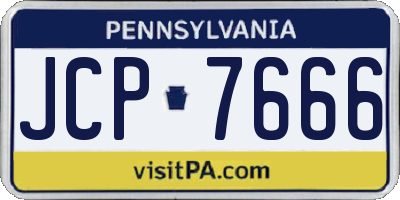 PA license plate JCP7666